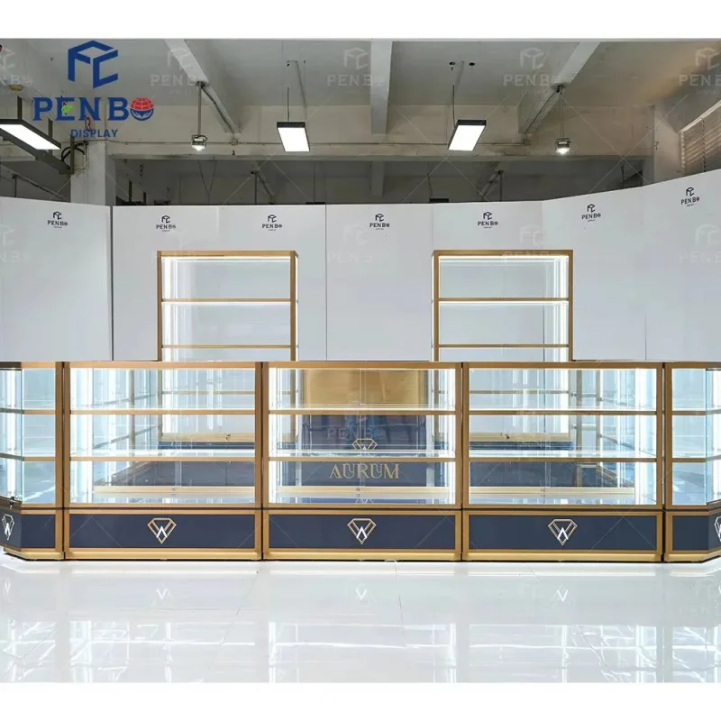 custom.Luxury Jewelry Kiosk Design | Custom LED Glass Showcases & Retail Display Counters | One-Stop Elegant Fixture Solut