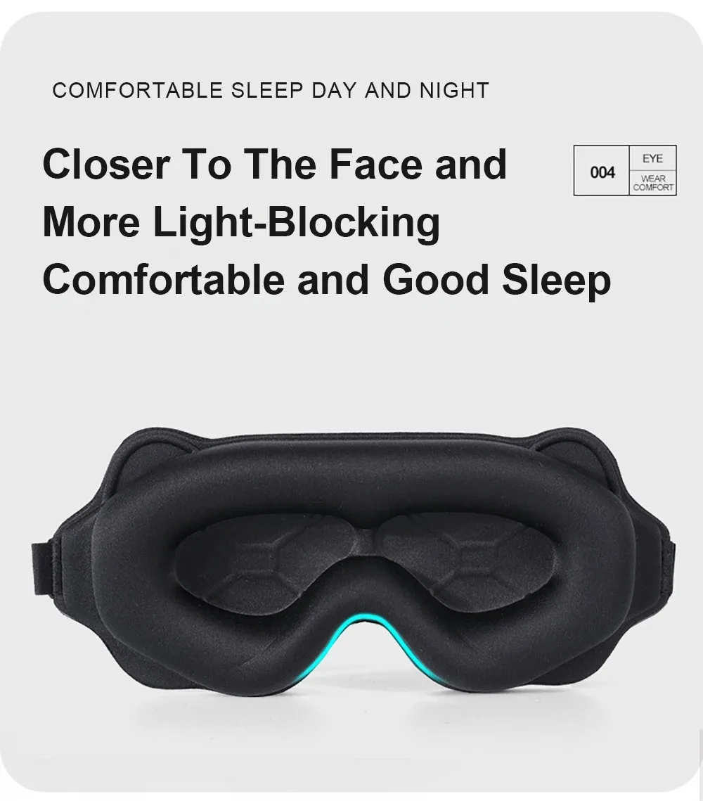 3D Sleeping Mask Block Out Sleep Eye Mask Soft Aid Eye Mask Breathable Eye Shade Light Eye Patches Mask Men Women Night Mask