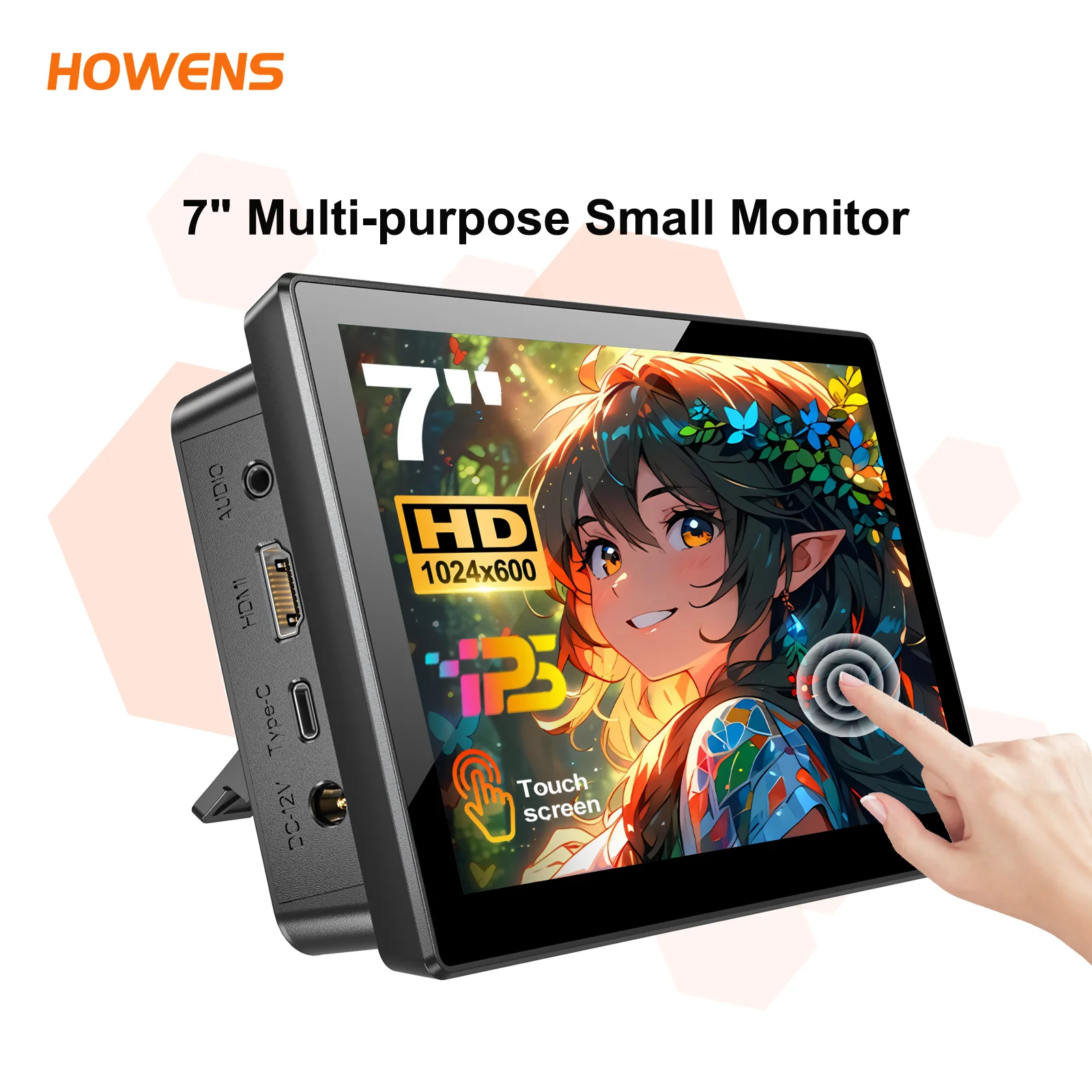 

1024*600P Touch Screen 7“ Portable Display HDMI Type-C Compatible For PC Mobile Phones Laptops Gaming Consoles Play at Any Time