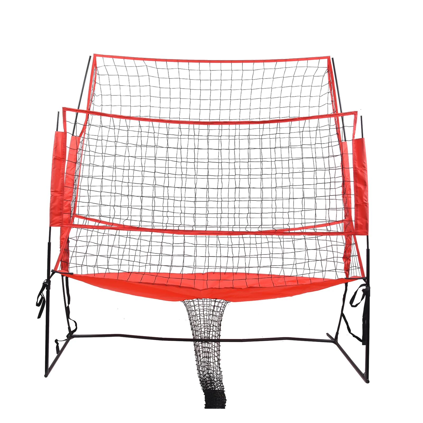 

Volleyball Bounce Back Net Portable Volleyball Rebounder with Iron Pipe Height Adjustable Practice Net for Backyard Beach