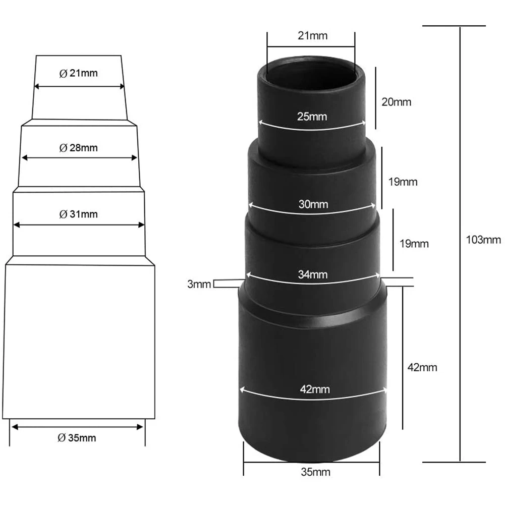 Alat pembersih vakum Universal, 2 buah Adaptor selang ekstraksi debu (26.5mm,32.5mm,34.5mm,40.5mm) untuk Adaptor vakum