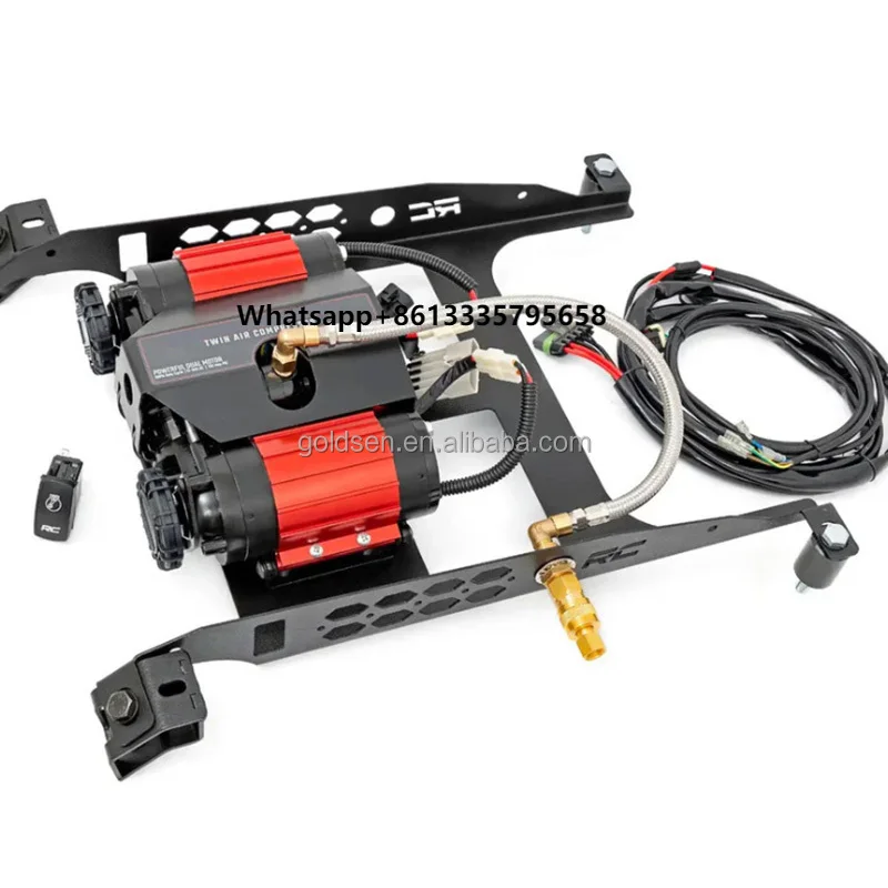 

New Dc 12v 65A 44mm 4x4 Double Cylinder Tire Inflator High Maximum Performance On-board air Pump Supply Twin Car air Compressor