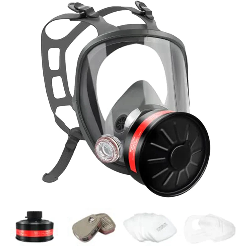respirator mask Full Face Gas Mask Gas Masks Survival Nuclear with 40Mm Activated Carbon Filter Reusable Respirator Mask