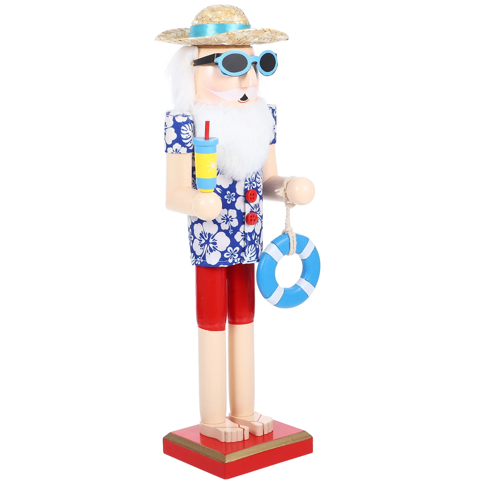 

Wood Nutcracker Hawaiian Style Xmas Decoration Christmas Party Table Ornament Wood Nutcracker Xmas Gift Nutcrackers