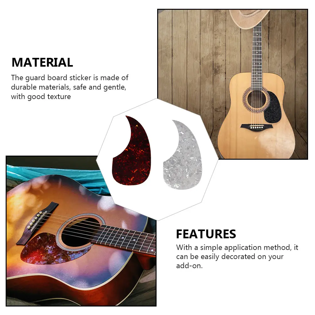 

2 Pcs Guitar Pickguard Cover Clear Decal Protector Self Self-adhesive Stickers Decals