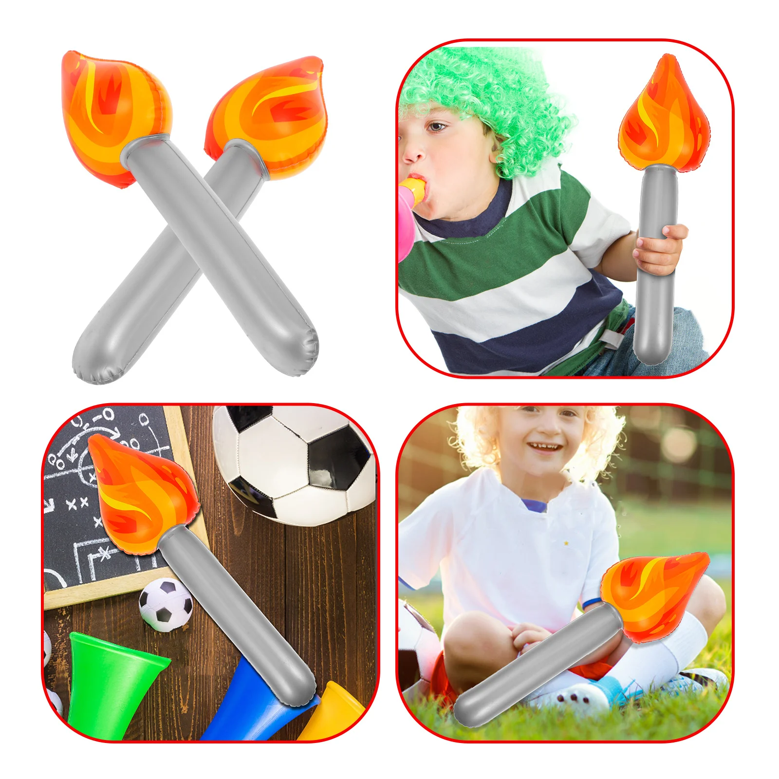 

2Pcs Inflatable Torch Portable Stage Prop Performance Accessory Sports Game Party Decoration Inflatable Torch