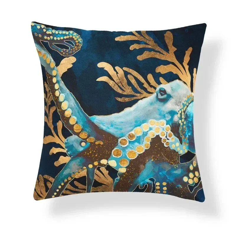 غطاء وسادة كلاسيكي من Ethno-Stil Kunst Muster Licht Luxus Gold Schlafzimmer Wohnzimmer أريكة Sitz ديكور Kissenbezug