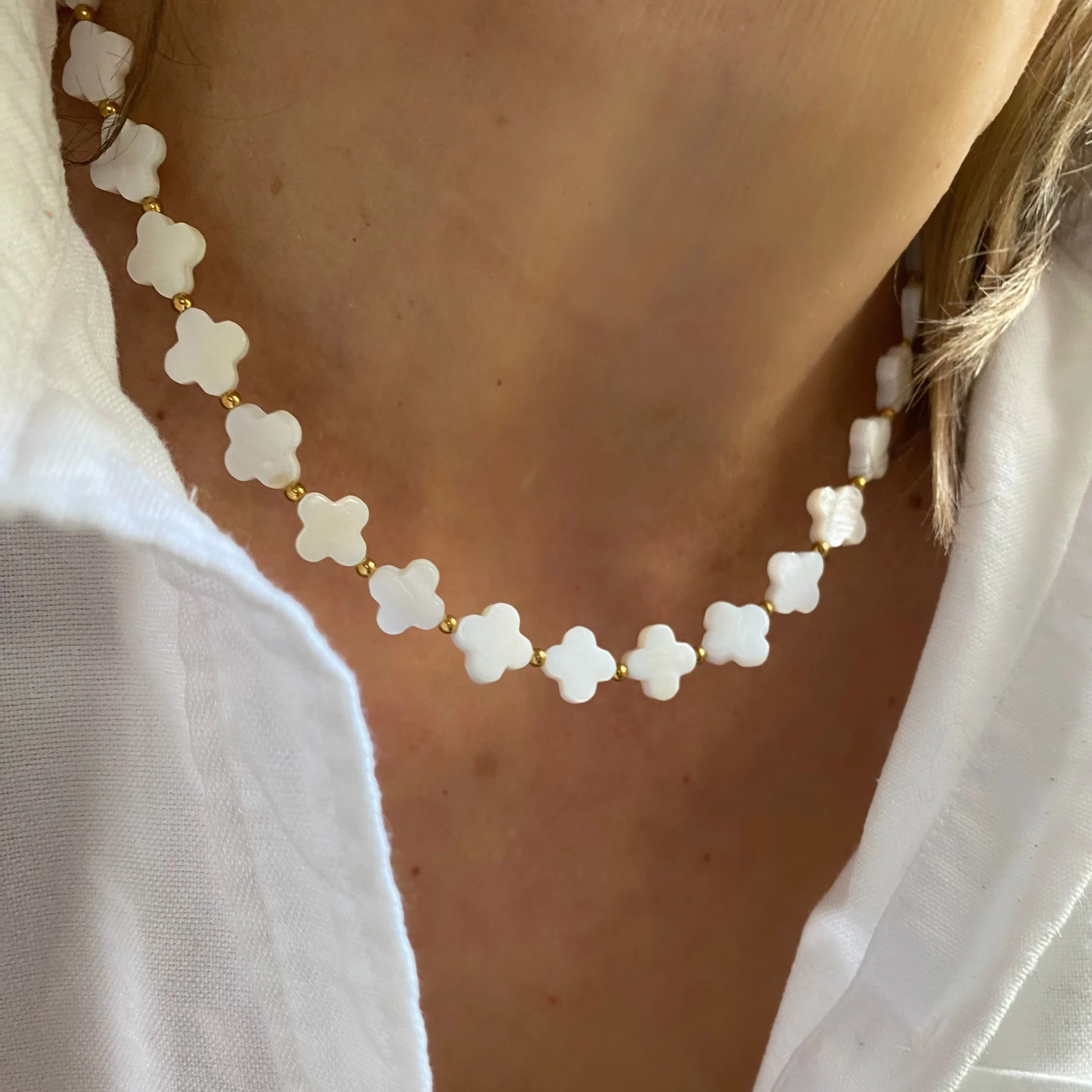 CCGOOD Necklace Mother of Pearl Choker Natual Shell Beads Necklaces for Women Summer Collar Jewelry