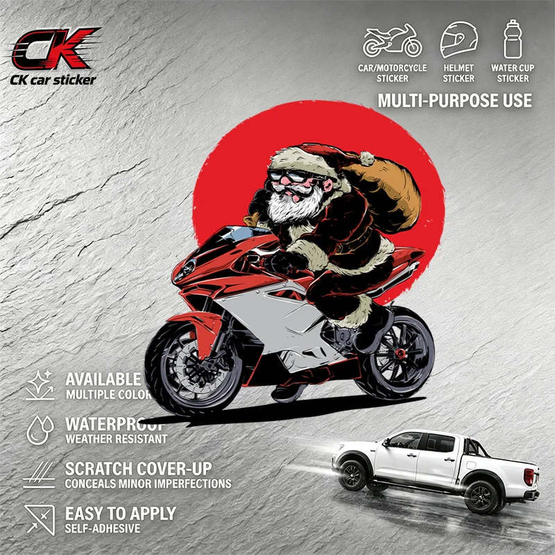 Creativity Car Vinyl DecalCartoon Motorcycle Rider Decal for Car Motorcycle Laptop Auto Body Decoration