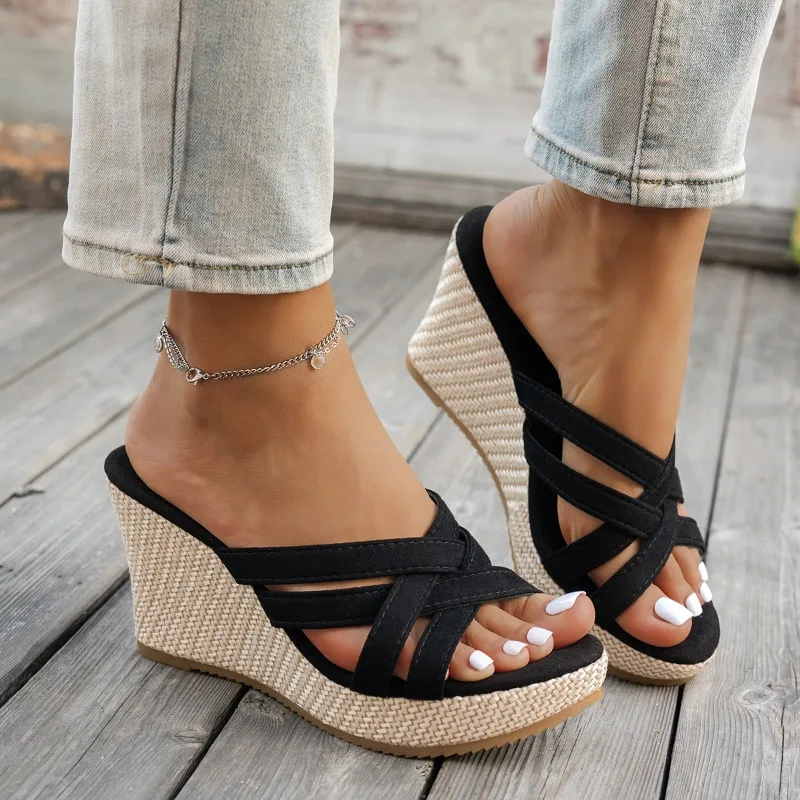 

2026 Summer New Women Fashion Wedge Sandals Casual Platform Sandals Trend Thick Sole High Heel Shoes for Women Zapatos De Mujer
