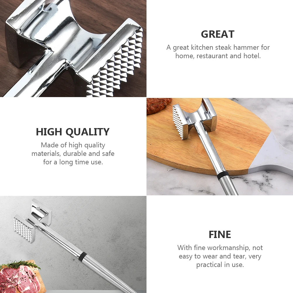 

Pounder Hammer Hammer Manual Dual-Sided Aluminum Meat Tenderizer Alloy Stainless Steel Meat Mallet Kitchen Tool