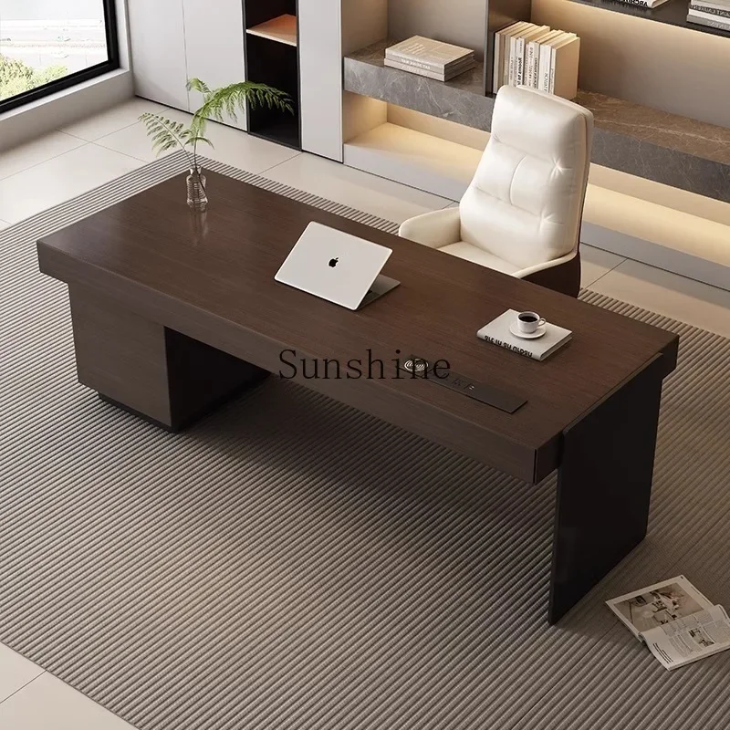 

Italian minimalist office household high-end desk and chair combination light luxury modern simple computer desk