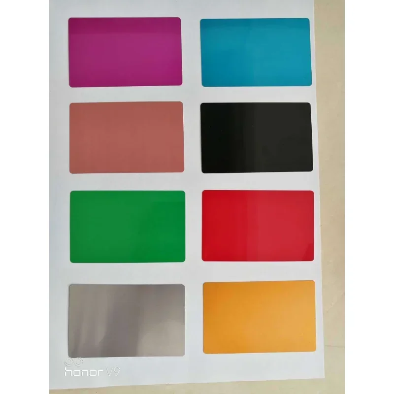 Testing Material for Laser Marking Machine, 50PCS/LOT, Multicolor Aluminium Alloy Metal Sheet, Business Name Cards