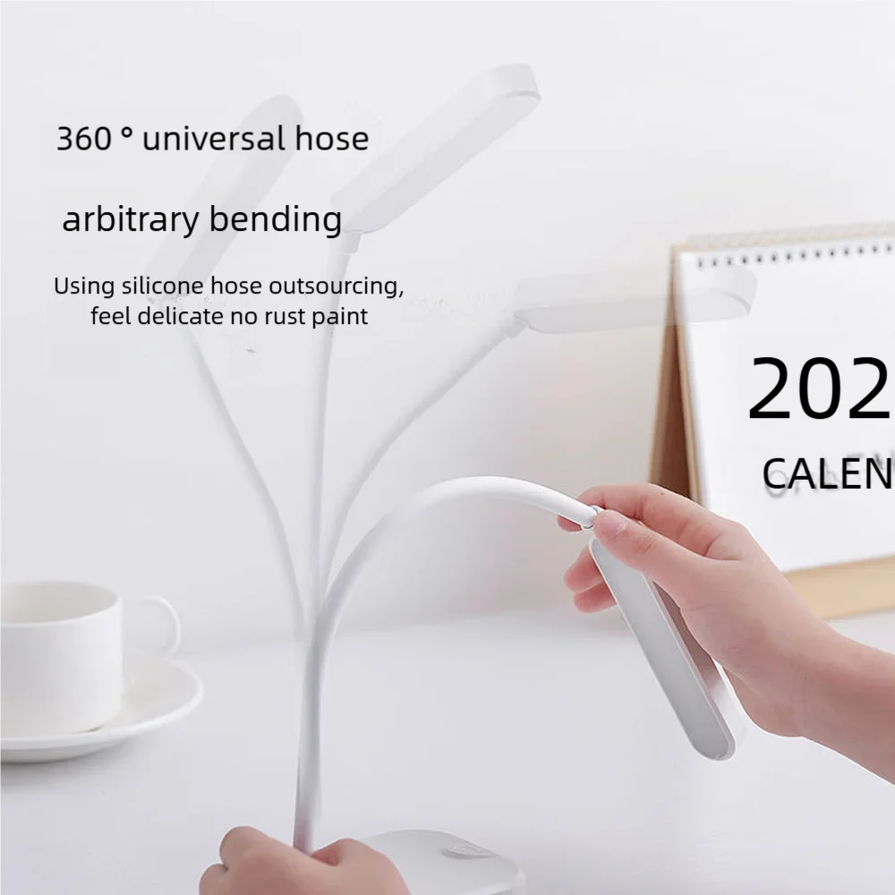 LED Eye Estudo Proteção Folding Desk Lamp, USB Plug-In Quarto Desk Lamp, Dormitory Bedside Estudante