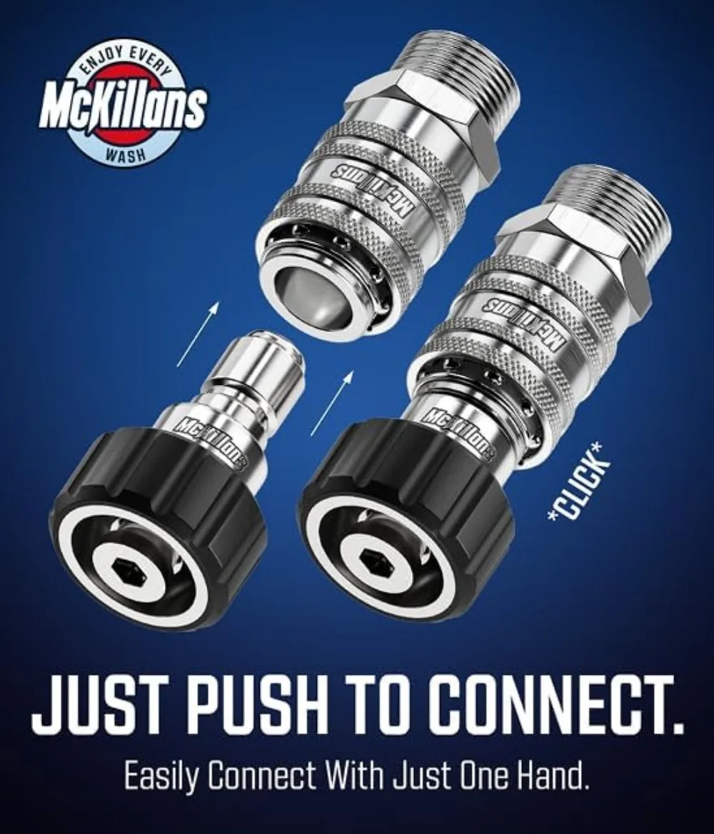 Kit di collegamento rapido per idropulitrice automatica M22-14mm 2025 - Set di adattatori per tubi flessibili in acciaio inossidabile da 8 pezzi