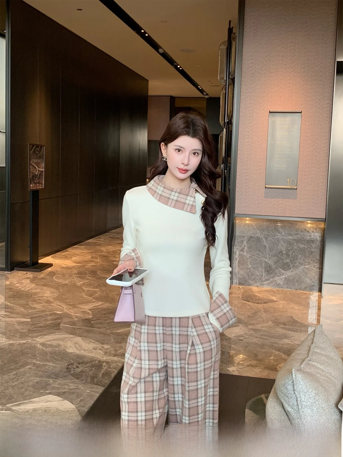 

Kun Total Heavyweight Thi Knit Set Women's Design Slimming Two-Piece Sweet Sle Winter Casual Faion Ensemble