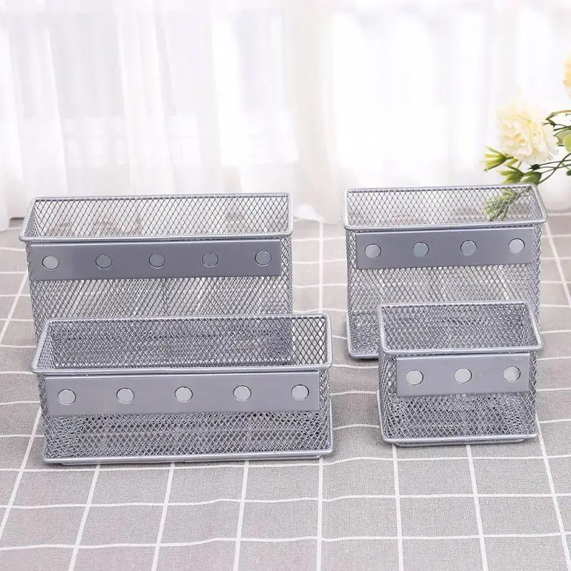 G8TA 내구성 냉장고 와이어 메시 메시 마그네틱 바구니 저장 상자 부엌 캐비닛 캐비닛 펜 메이크업 주최자