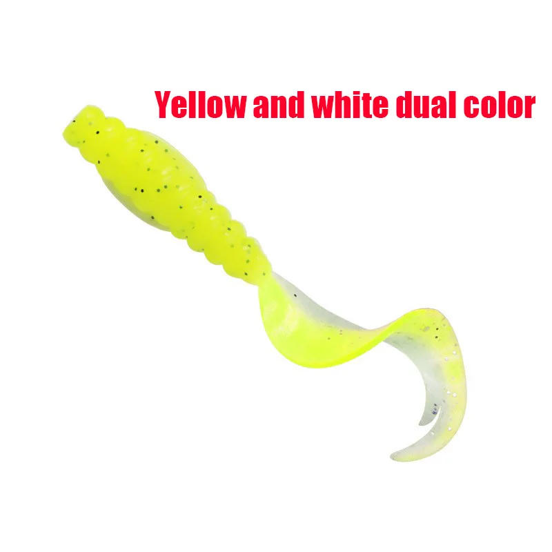 Sea Yolo Double Color Double Wishbone Tail Soft Fishing Lure 1Pcs/5Pcs 1.7g/3.7g Artificial Lure Fishing Accessories For Fishing