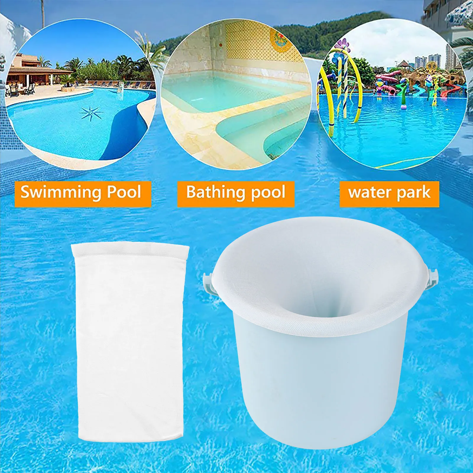 Pool Water Filters Net Pool Skimmer Socks Cleans Hair Oil Glass Clean  Filters Reusable Baskets Filters for Swimming Pool