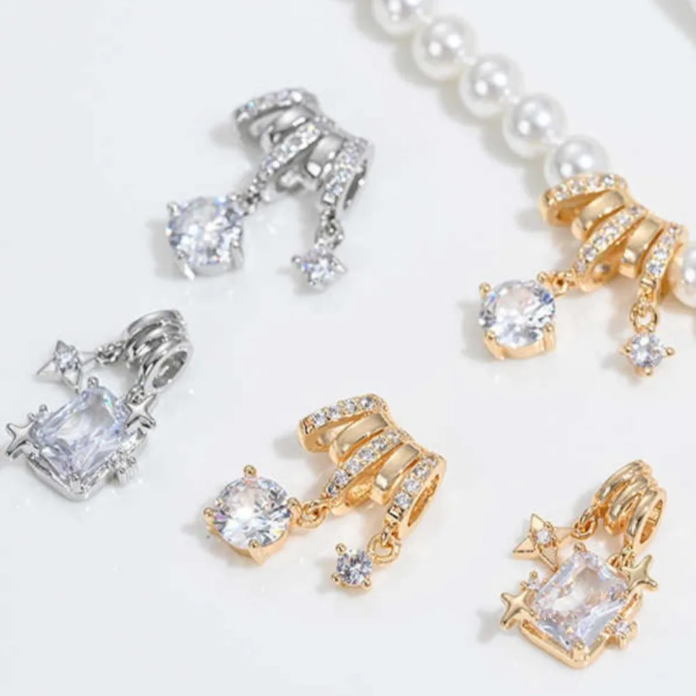 

1pcs Copper Charms 14K Gold Color Zircon Multi-layer Tube Bead Pendant Rectangular Zirconium Mango DIY Pearl Necklace Pendant
