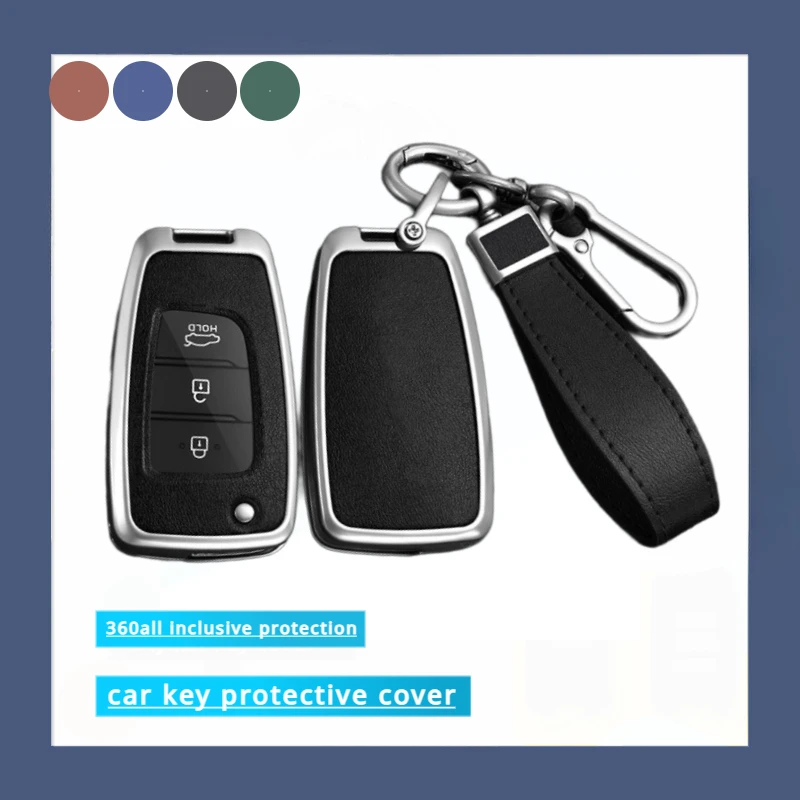 

Alloy Car Key Case Cover Flip Key Folding for Hyundai KONA 2023 Accent 2023 Elantra Solaris Tucson I30 2018 2020 2022 Santa Fe