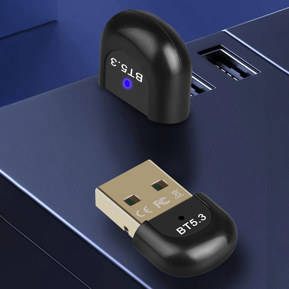 USB بلوتوث 5.3 5.0 محول الكمبيوتر USB الارسال استقبال دونغل محول لاسلكي للوحة المفاتيح ماوس لاسلكية Win11/10/8.1