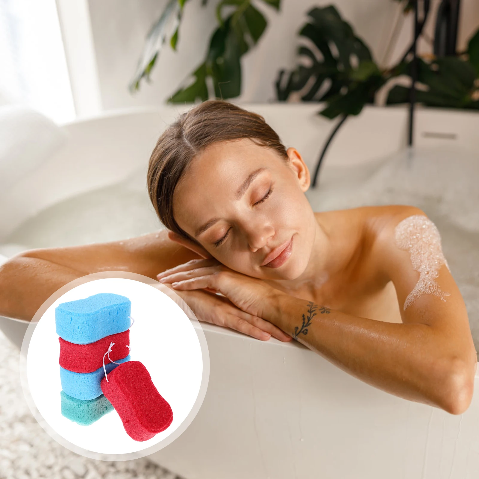 

5Pcs Body Shower Sponge Premium Bathing Sponge Creative Back Scrubber Soft Exfoliating Foam Skin Massage Bathing Supplies