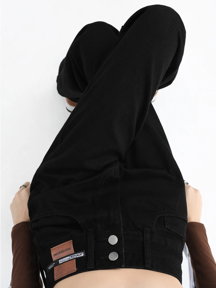 

Джинсы для похудения прямого кроя с высокой талией и широкими штанинами, женские осенние новые свободные брюки Bootcut, винтажные джинсовые брюки больших размеров