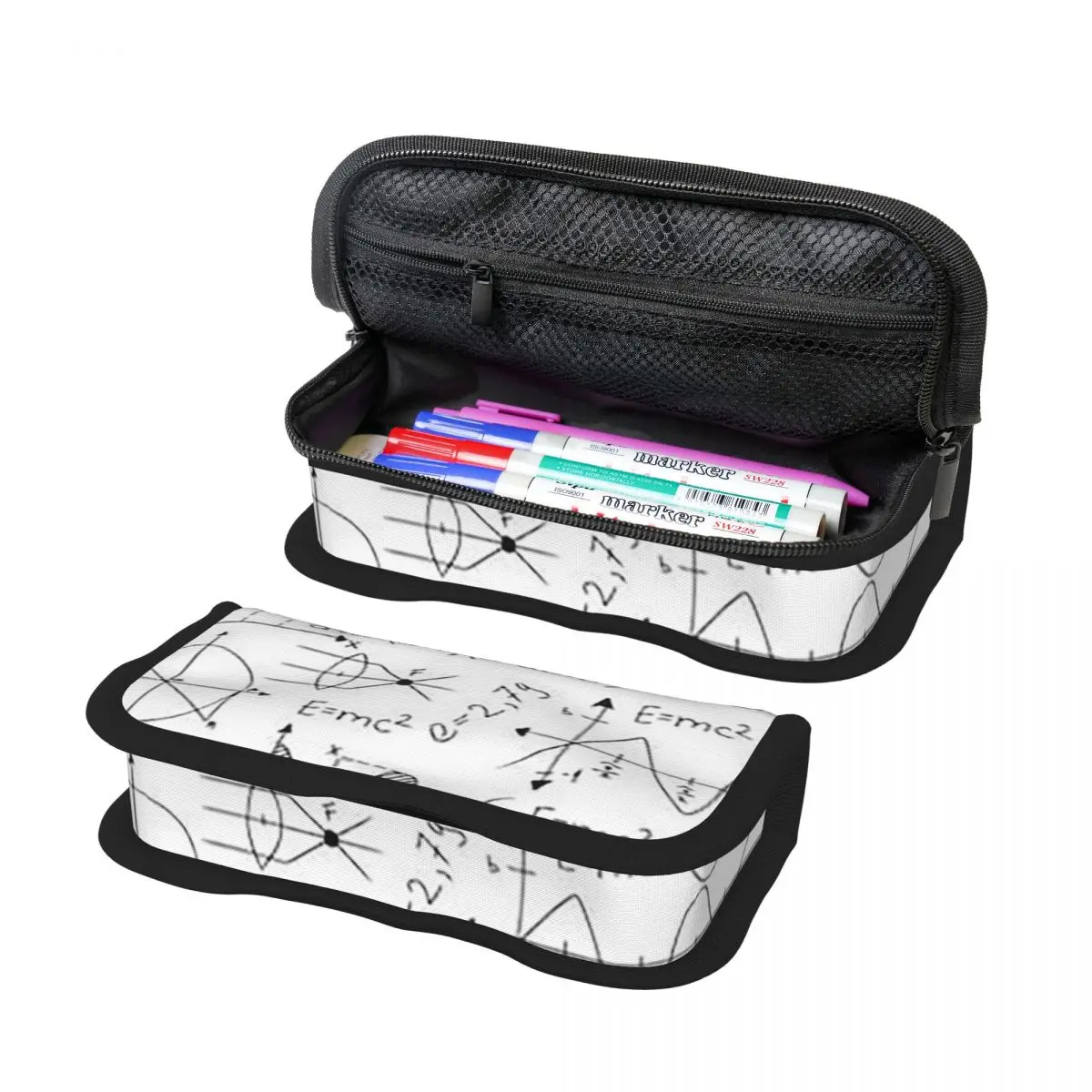 Mathematics Formulas Math Numbers Pencil Case for Studen School Pen Box Pencil Bag Stationery Supplies Pen Holder Bag