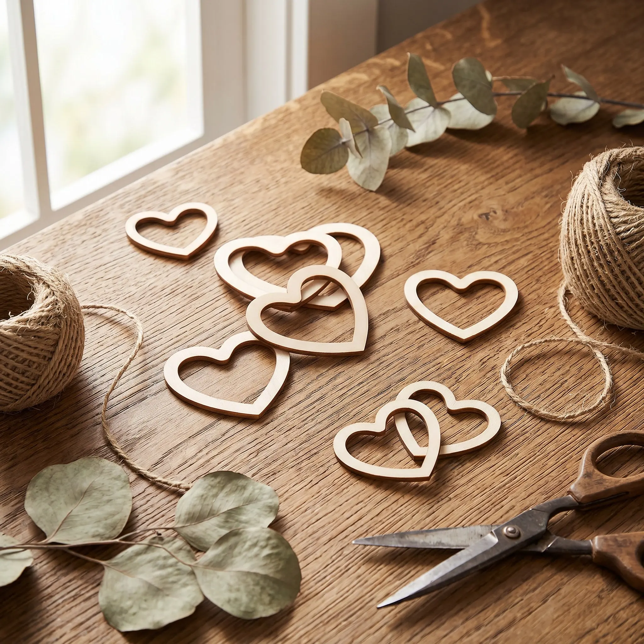 18 pièces, cintres en forme de cœur en bois pour attrape-rêves, anneaux rustiques naturels, base artisanale, couronne murale, fournitures de bricolage, cadre de couronne en forme de cœur.