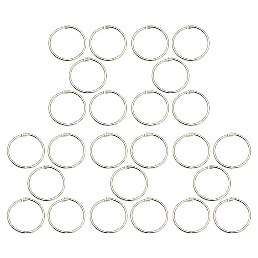 25pcs Metal Binder Rings 25Mm Strong Smooth Edge For Scrapbook Diy Notebook Loose Leaf Binding Ring Buckles Office School