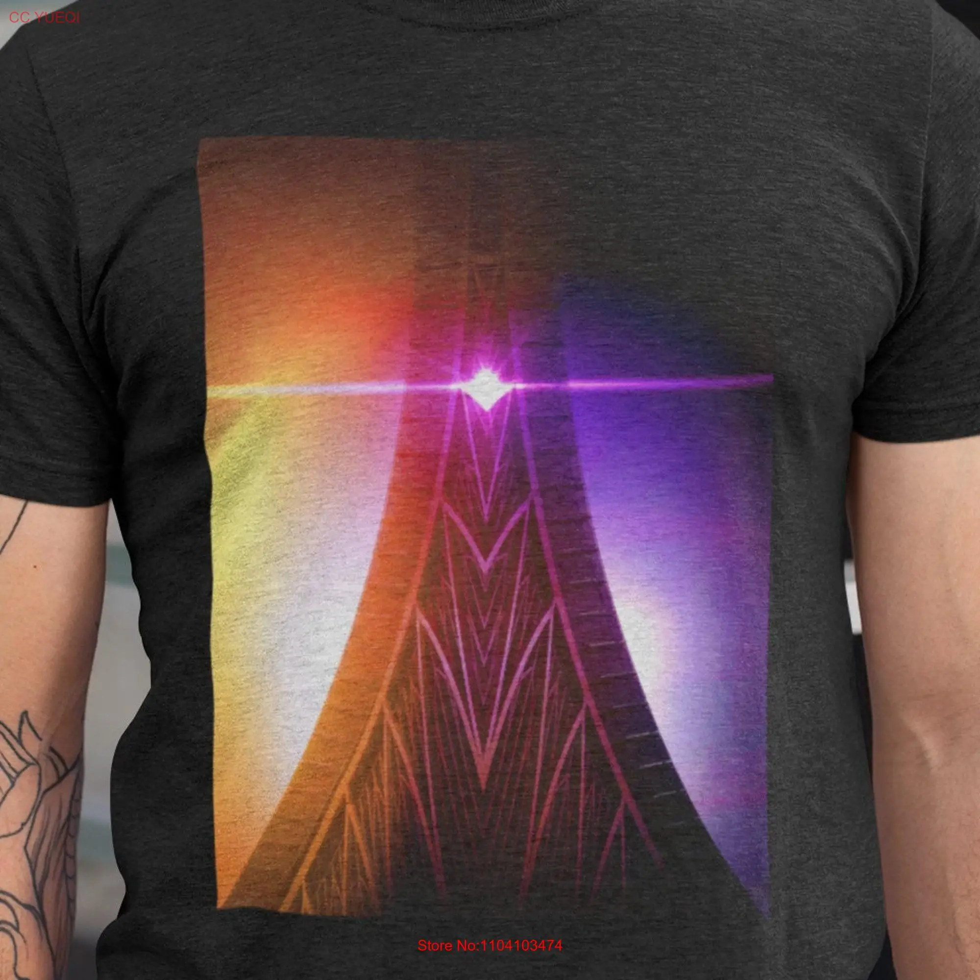 Cosmic Psychedelic T Shirt Dark Surrealism Abstract Architecture long or short sleeves