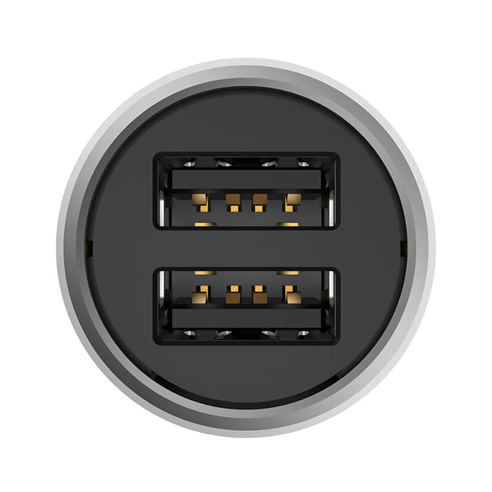 شاحن سيارة شاومي مي الأصلي QC3.0 X2 مزدوج USB سريع الشحن ماكس 5 فولت/3A 9 فولت/2A 15 فولت/1.5A نمط معدني