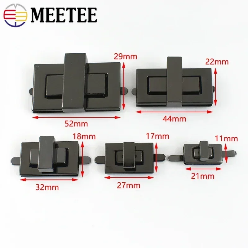 2/4Pcs 52/44/32mm Rectangle Turn Twist Lock Metal Buckle DIY Handbag Purse Hardware Closure Locks Clasp Bag Part Accessories