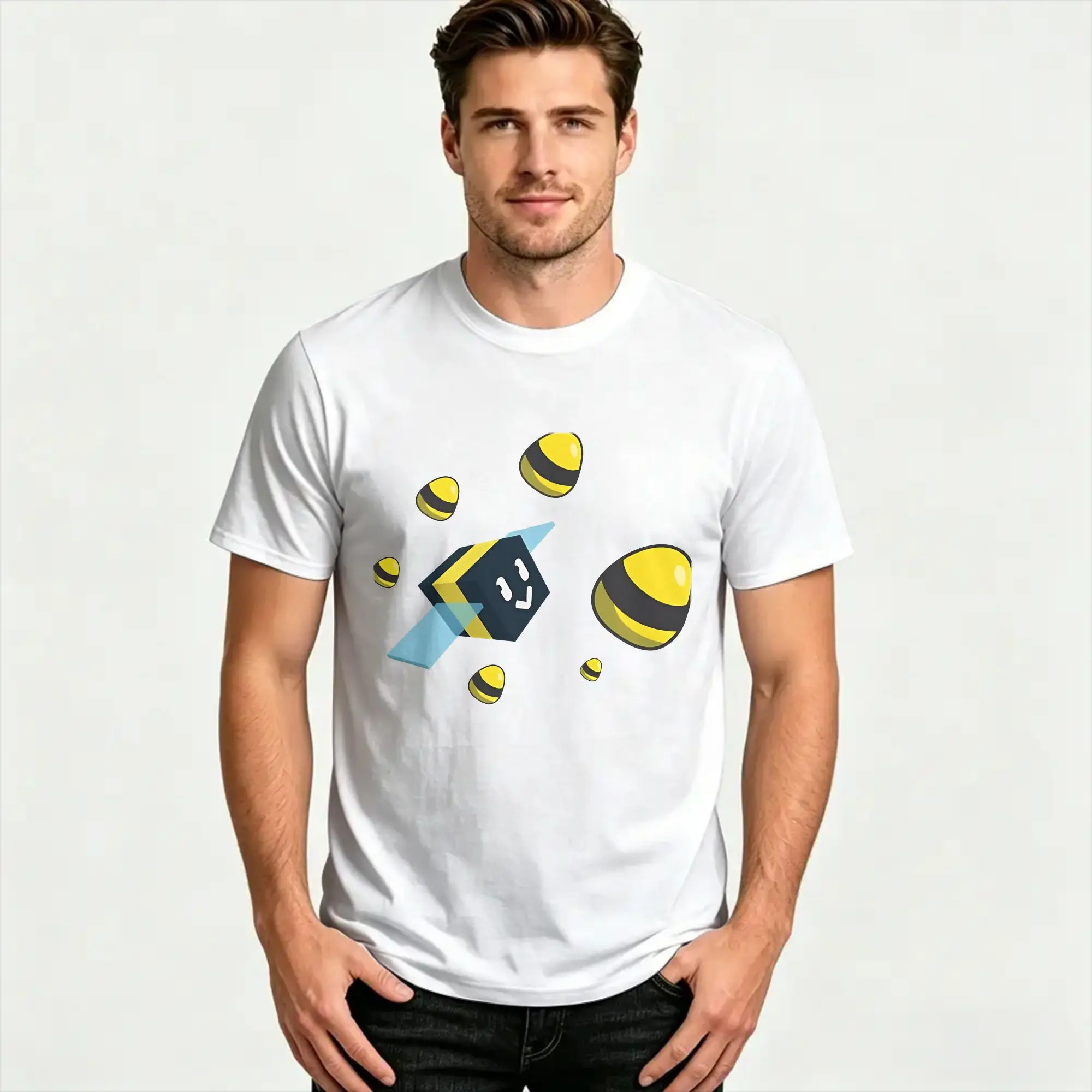 Bee Swarm Simulator  Gaming T Shirts for Men Women Pure Cotton Funny T-Shirt Crewneck Tee Shirt Short Sleeve Clothes 4XL 5XL 6XL