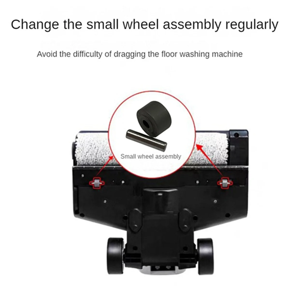 Rodas de vácuo de substituição para xiaomi dreame h12/h13/h20/m13s, 4 unidades, máquina de purificação de piso, cabeças motorizadas, pequeno eixo, imperdível