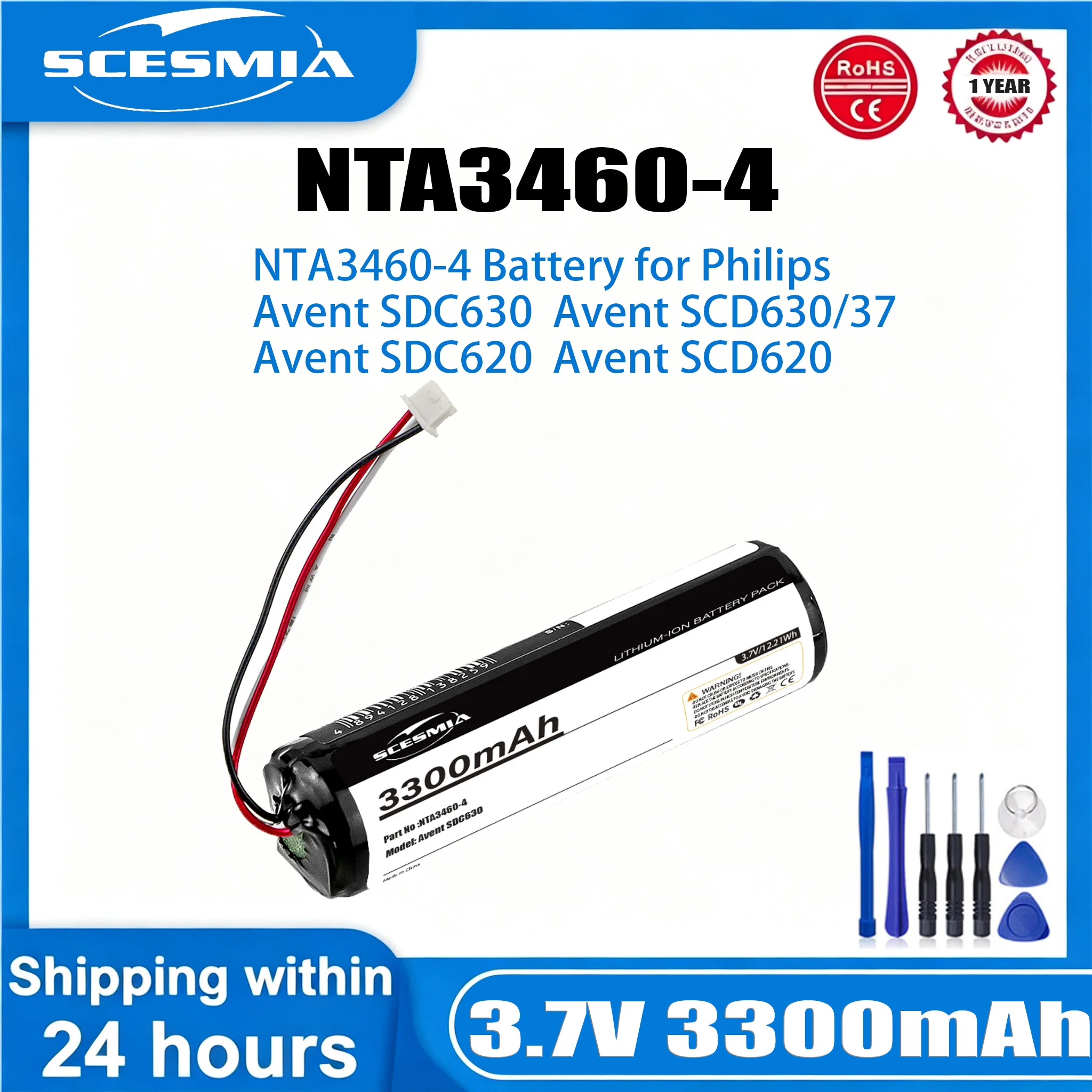 Battery 3300mAh for Philips:NTA3459-4.NTA3460-4.Avent.SDC630.SCD630/37.SDC620.SCD620.SCD620/26.SCD625.SCD630.SCD630/26
