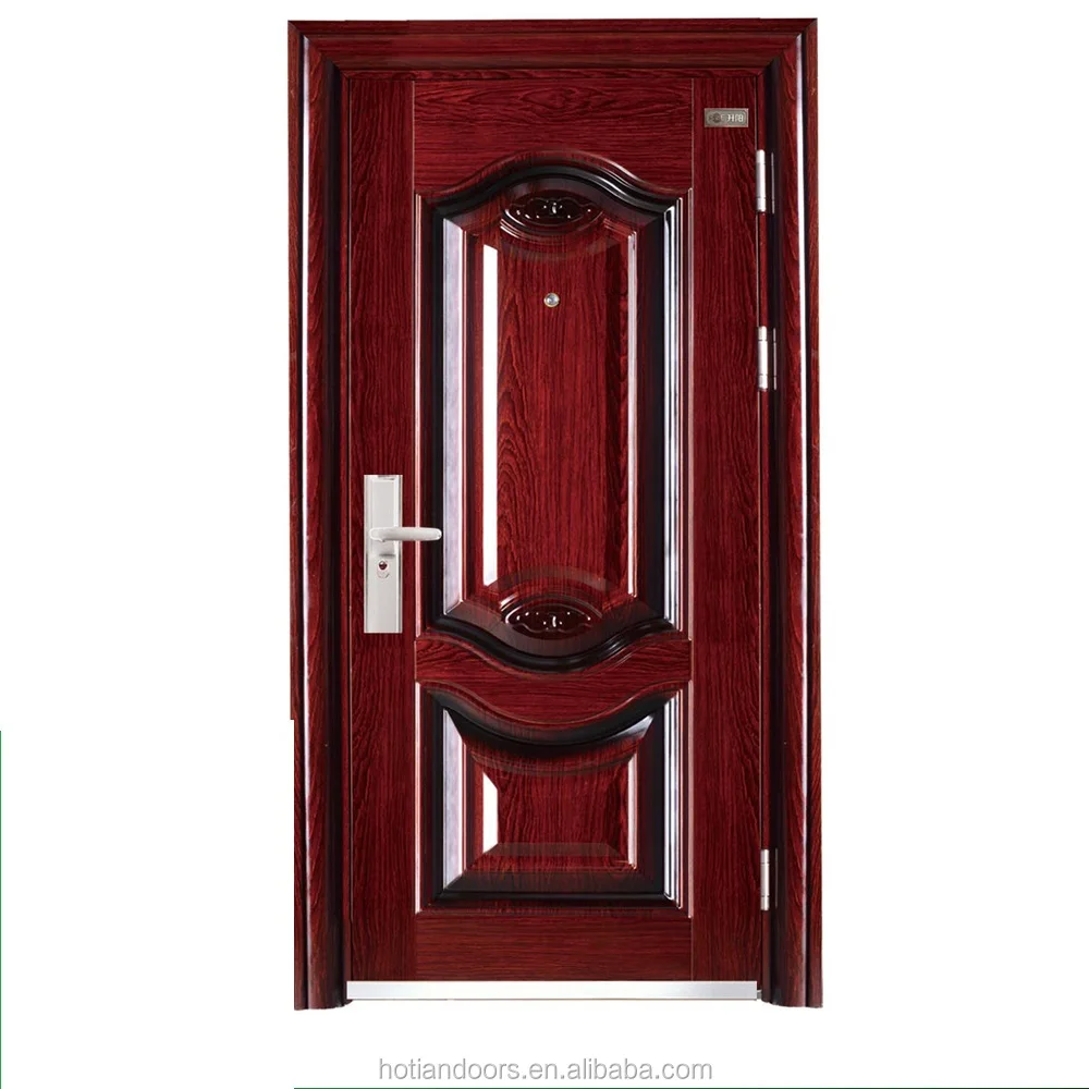 Top sale steel main entrance door design safety door entry wrought iron patio doors