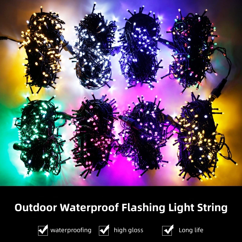 

LED 20M 200LED black wire string lights colourful lights twinkle outdoor string lights full of stars Christmas park lighting