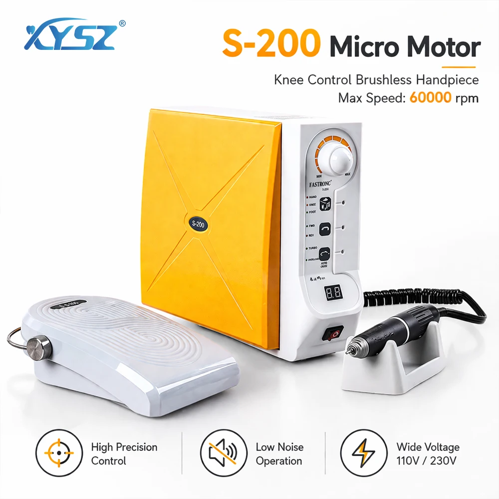 

Стоматологический бесщеточный микромотор-гравер XYSZ 60000 об/мин с ручным/коленным/ножным управлением скоростью для зуботехнического оборудования