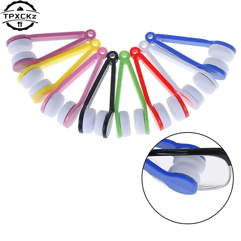 1pc Glasses Brushes Cleaning Wipe Eyeglass Sunglasses Spectacles Microfiber Cleaner Mini Portable Clean Brush