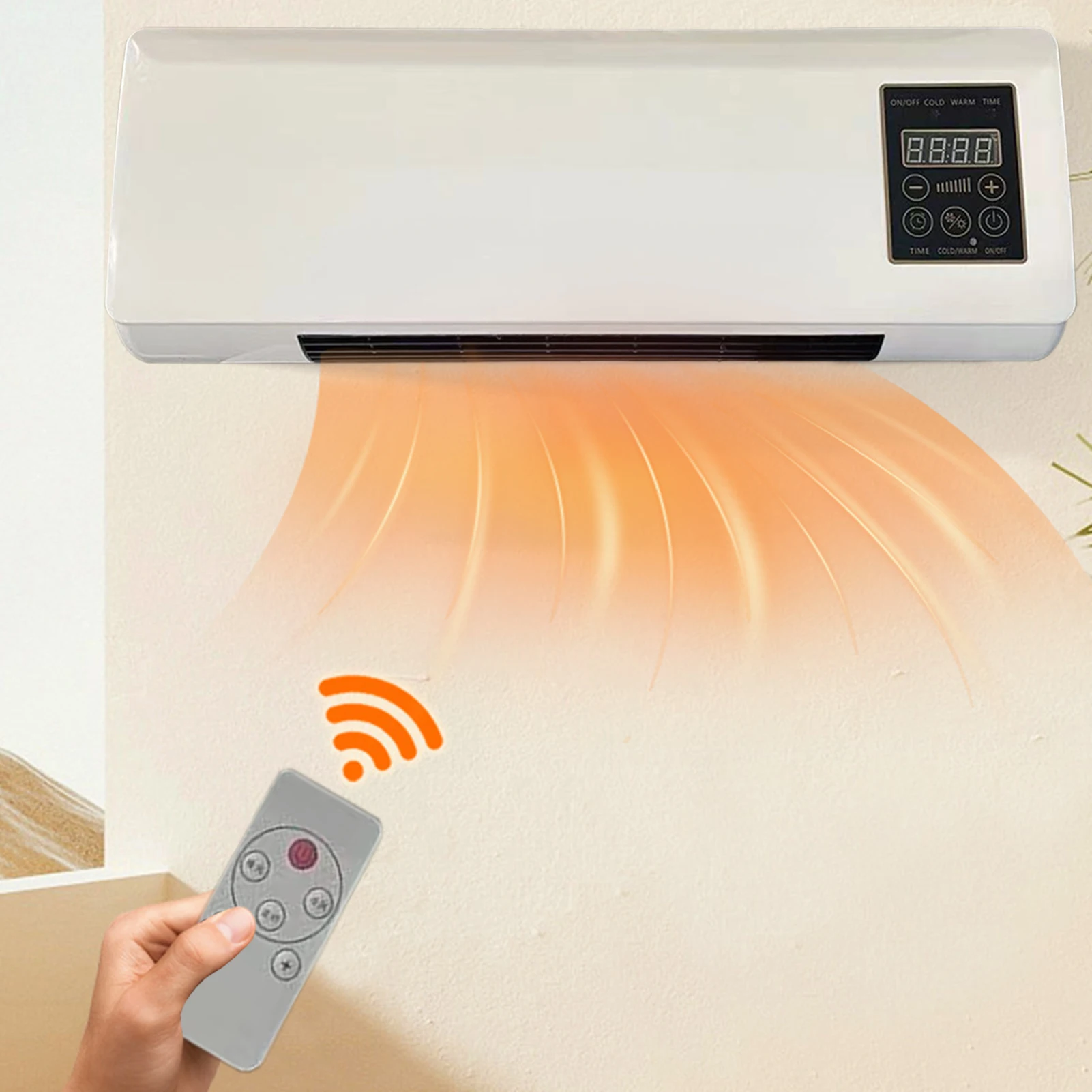 

2000W Cooling Fan 2 in 1 Cooling Heating Machine Timing Digital Display Wall Mounted Space Heater for Home Office Dormitory
