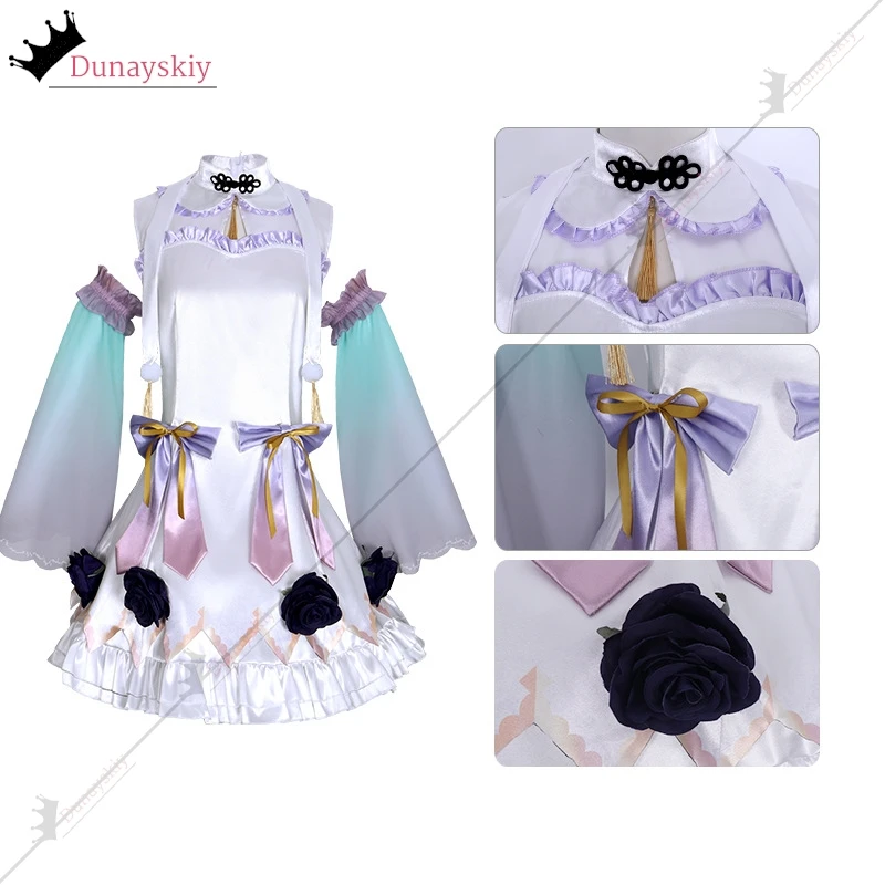 Anime Virtual YouTuber Higashi Yukihasu Cosplay Costume Laser Bandeau Lolita Dress Japanese Kimono Dress Outfits Wig Prop Suits