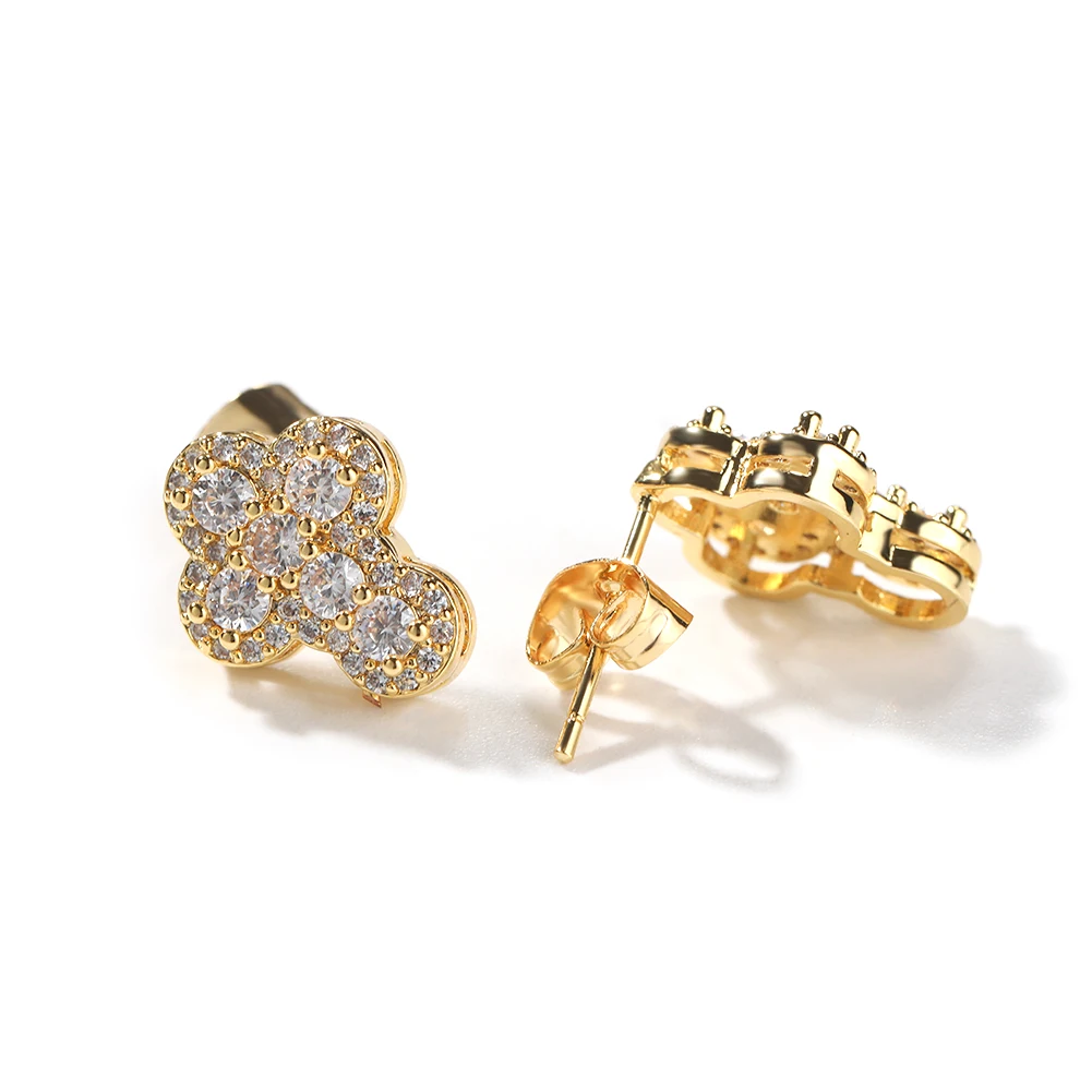 UWIN Cross Stud Earrings for Women Iced Cubic Zirconia Earrings Fashion Jewelry for Gift