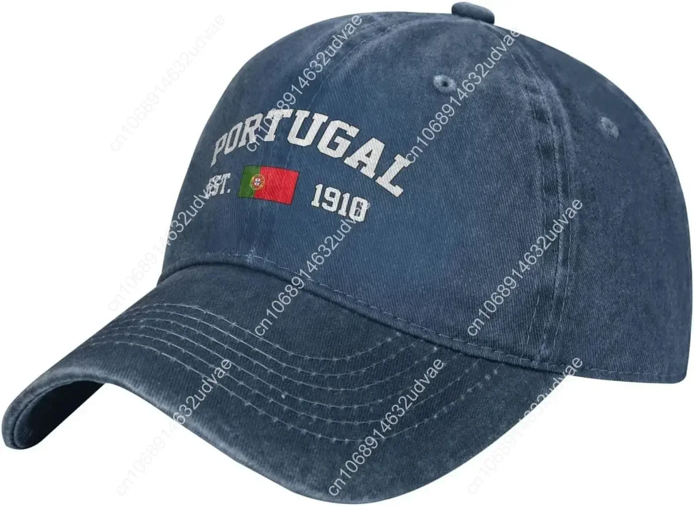 Portugal Flag Baseball Cap Denim Vintage Cotton Unisex Patriotic Hat
