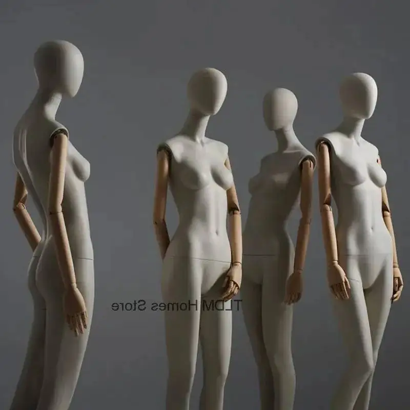 

Clavicle Clothing Store Female Mannequin Fabric Cover Full Body Model High-end Window Display Stands with Body Mannequins
