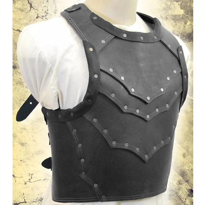 

Medieval Steampunk Leather Chest Armor Adjustable Cuirass Breastplate Viking Knight Warrior Cosplay Costume Men Halloween Outfit