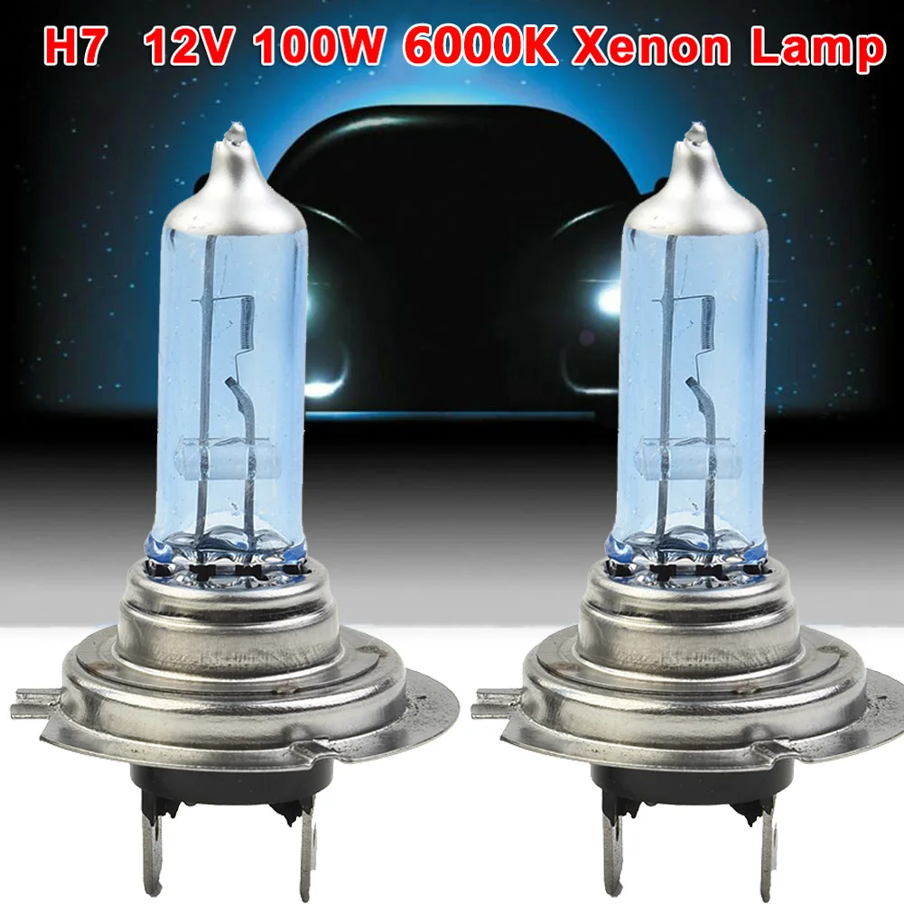 

2-Pack H7 LED Bulbs – 100W High Power, 6000K White Light, Quartz Tube & Metal Lamp Head, DC 12V, 3000 H For Car Headlights