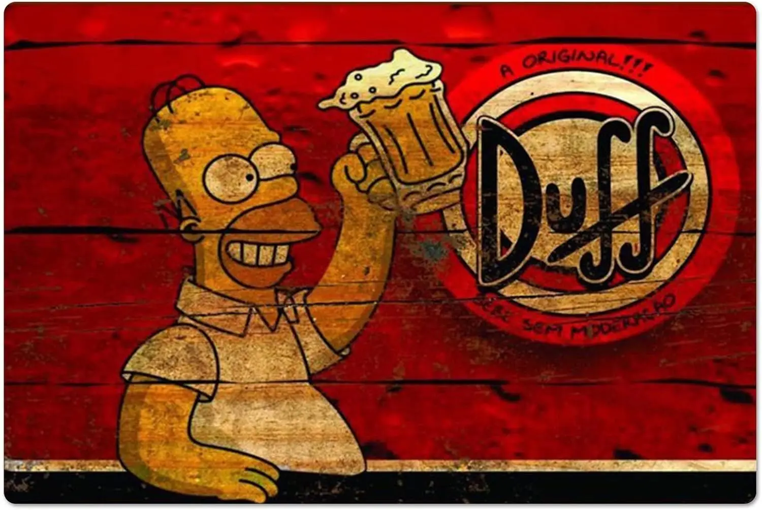 Letrero Metálico Retro de Cerveza Homer Duff, Placa Vintage de Metal para Decoración de Pared, Regalo para el Hogar, Cocina, Oficina, Club, Bar, Gimnasio - Aluminio