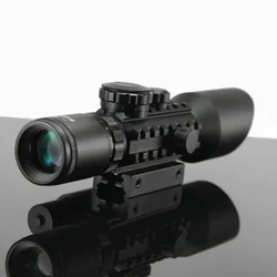 3-10X42E Laser Sight Scope Hunting Optical Scope Red/Green Dot for 20mm/11mm Rail scope Reticles Rifle Airsoft Air Hunting